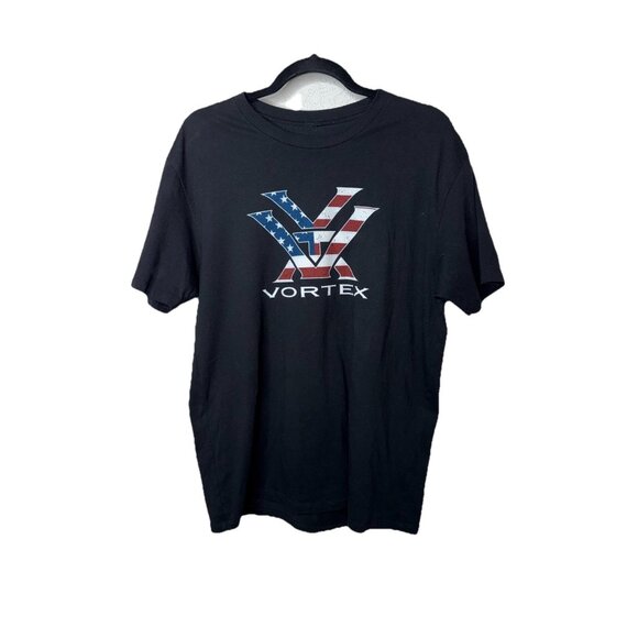 Vortex Men’s T-shirt Black USA Red White Blue Athletic Fit  - Large Hunting Y - Picture 1 of 5
